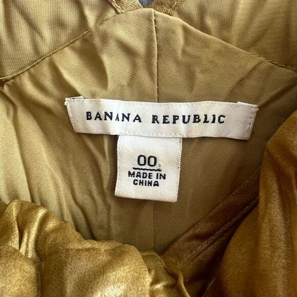 Banana Republic Y2K Gold/Yellow Crinkled Satin Look Dress - Picture 13 of 13